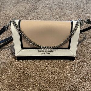 Kate Spade Tan and White Crossbody Bag